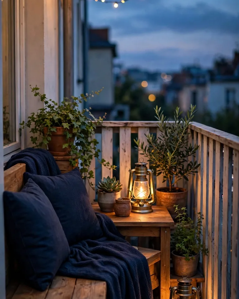 12 Small Balcony Color Palette Ideas That Make Tiny Outdoor Spaces Look Bigger 14 balcony-palette-navy-evening