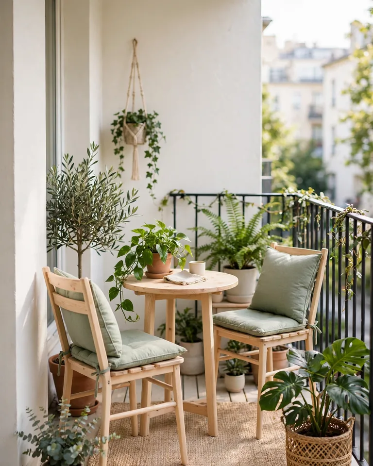 12 Small Balcony Color Palette Ideas That Make Tiny Outdoor Spaces Look Bigger 4 balcony-palette-sage-white-wood