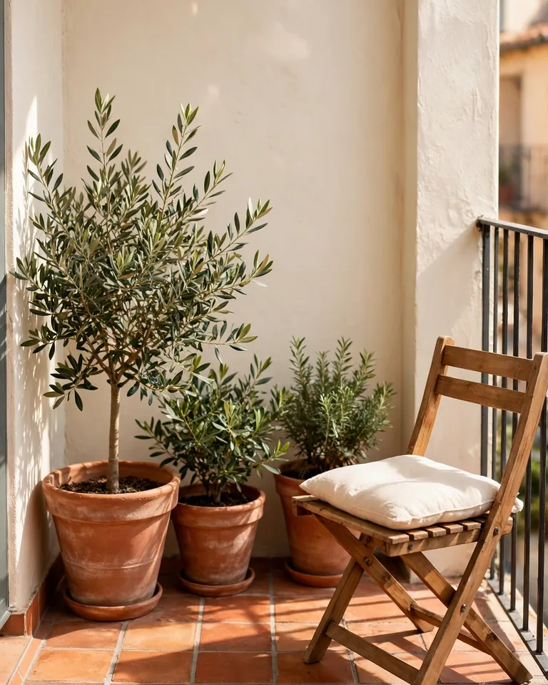 12 Small Balcony Color Palette Ideas That Make Tiny Outdoor Spaces Look Bigger 13 balcony-palette-terracotta-floor