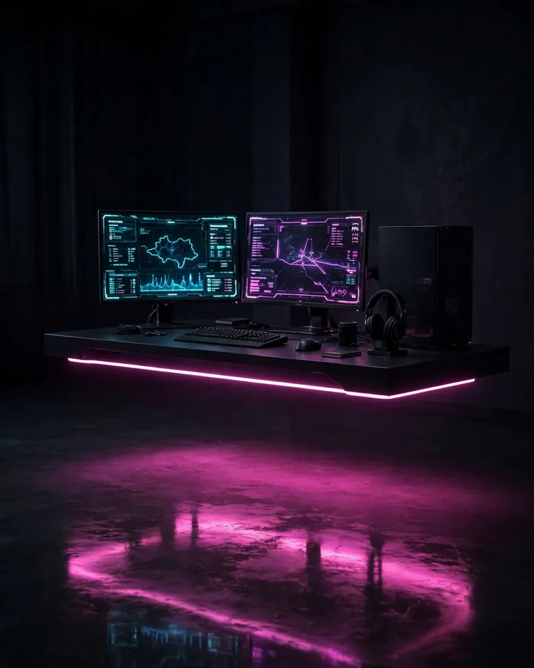 12 Black Gaming Setup Ideas That Look Sleek Without RGB Chaos 5 bgs-underglow