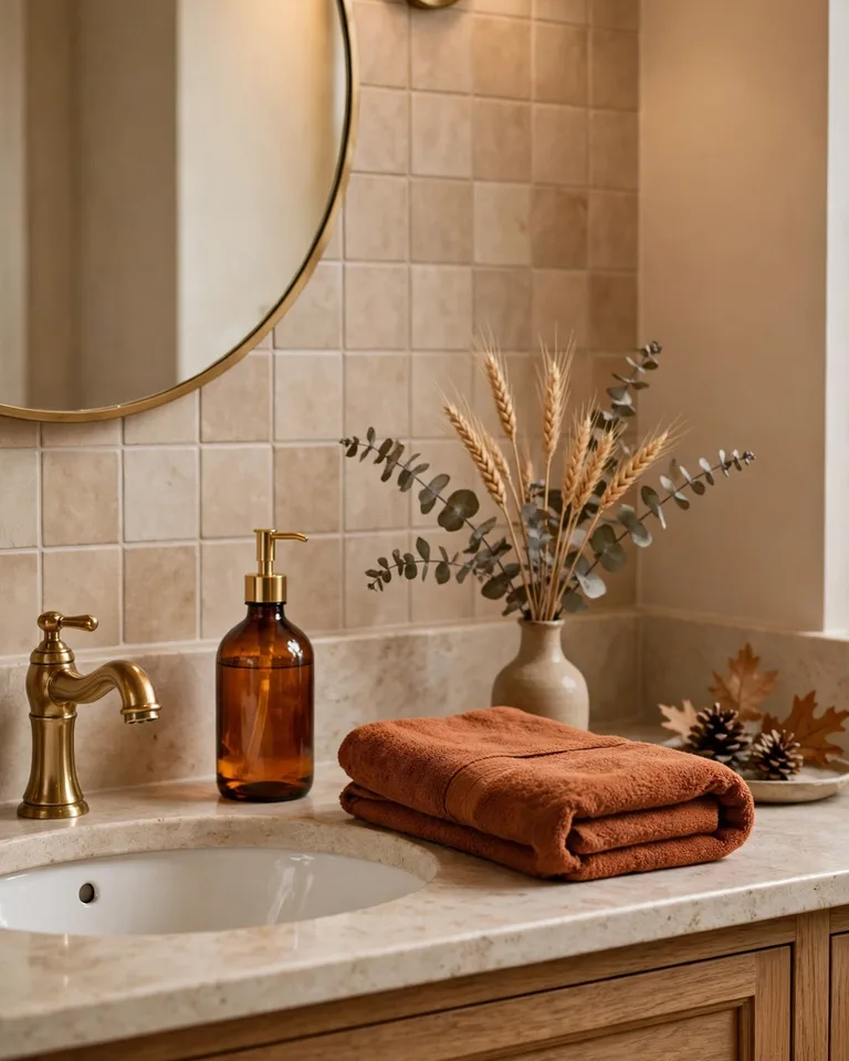 Fall Thanksgiving Decor Ideas: 12 Ways to Make Your Home Warm and Gather-Ready 14 fallthanks idea guest bathroom
