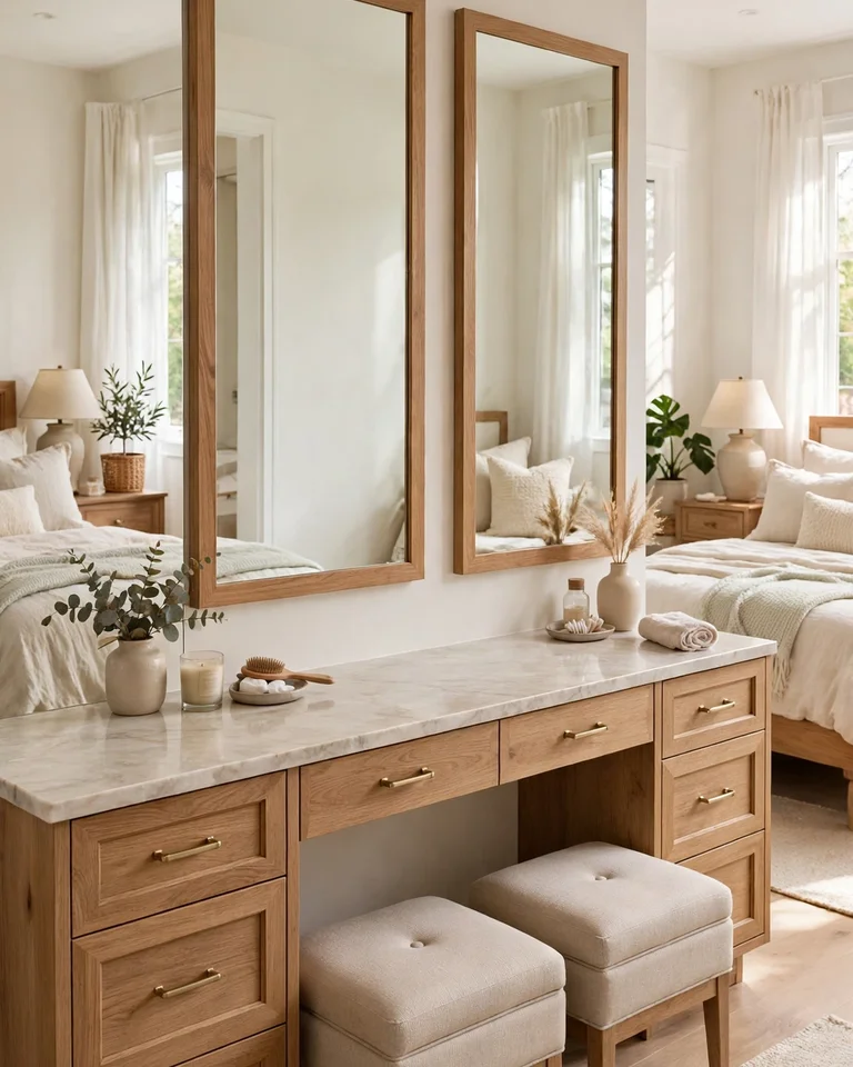 13 Makeup Vanity Table Ideas That Make Your Bedroom Feel Finished 8 mvt double vanity shared