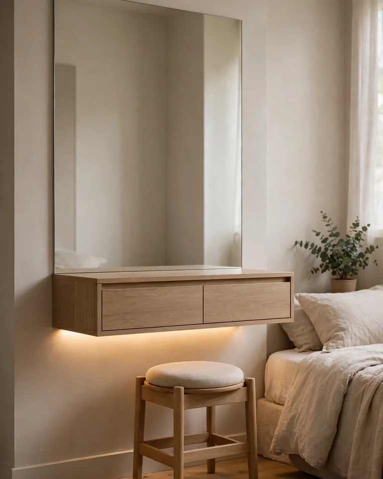 13 Makeup Vanity Table Ideas That Make Your Bedroom Feel Finished 3 mvt floating vanity underglow 1