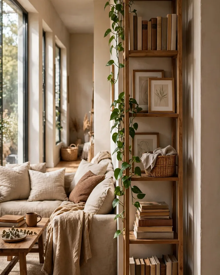 12 Ways to Arrange Furniture in a Long Narrow Living Room (That Actually Work) 12 narrowliving-vertical-shelving