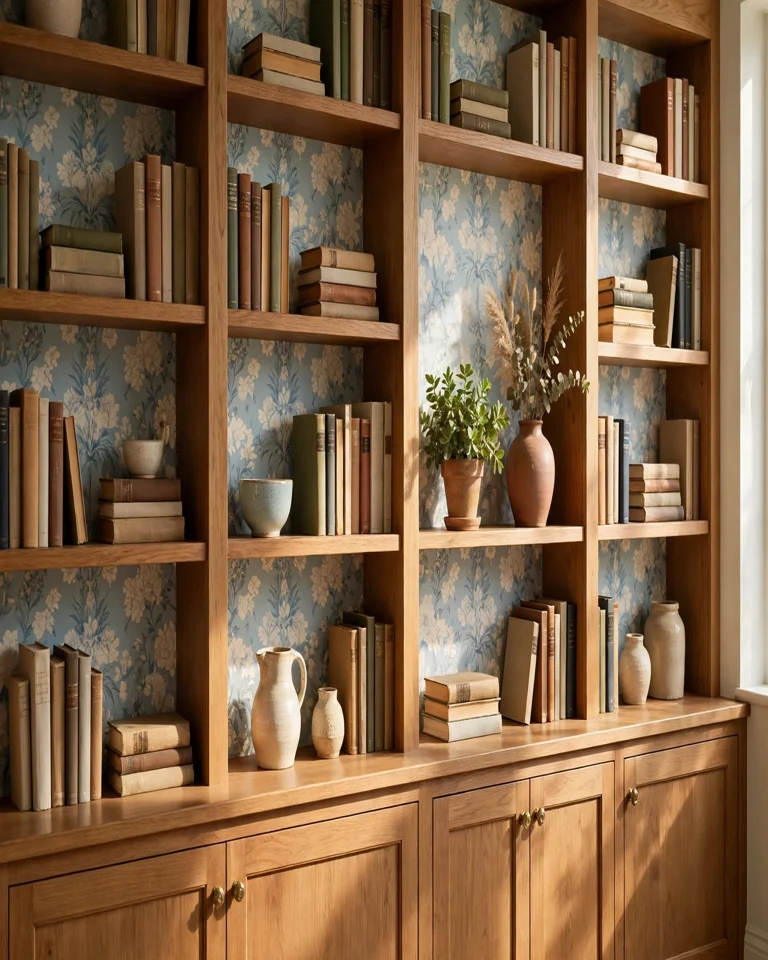 14 Shelf Wallpaper Ideas That Make Built-Ins Look Seriously Custom
