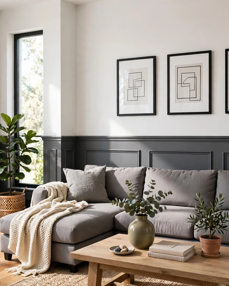two tone living charcoal white ai
