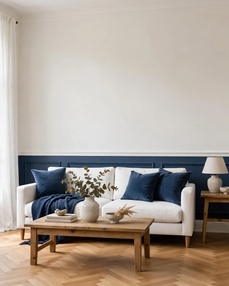 two tone living navy white ai